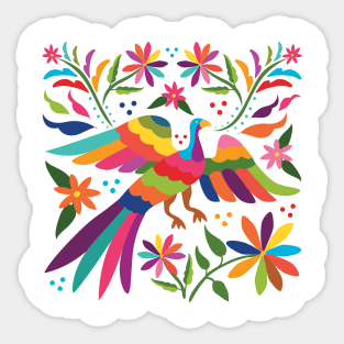 Mexican Otomí Flying Bird Composition / Colorful & happy art by Akbaly Sticker